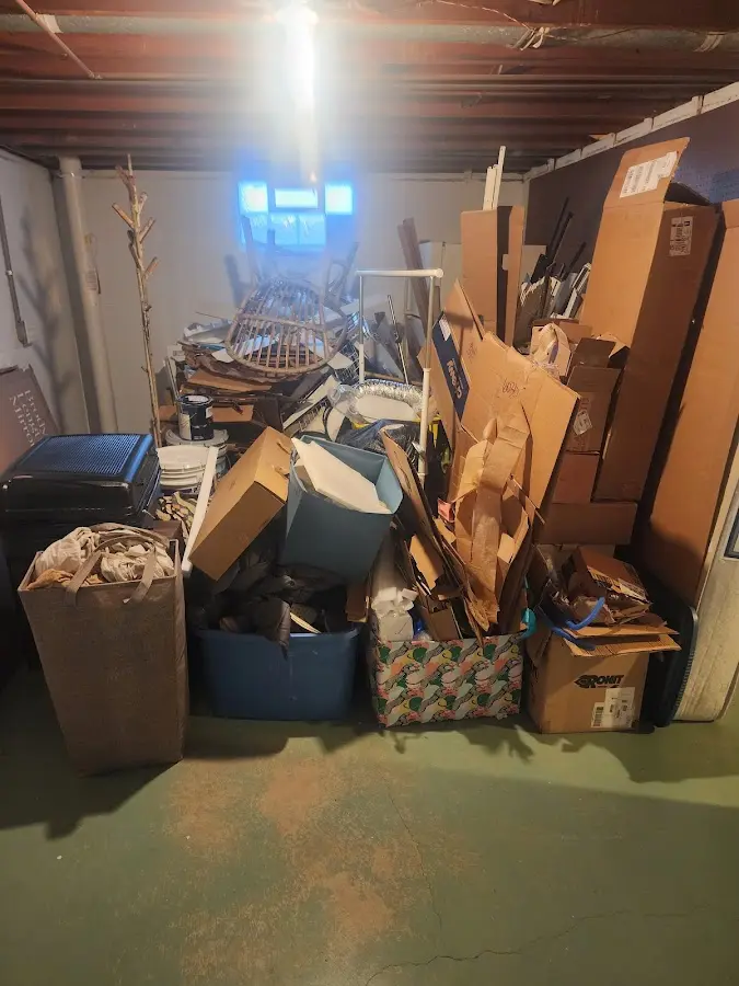 Roll-off dumpster container at job site for 4 Yard Dumpster Rental in Fruitland